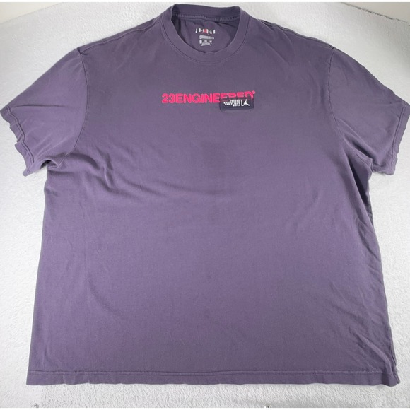 Air Jordan 23 Engineered Mens 3XL XXXL Purple Raisin Hyper Pink Graphic Tee - Picture 1 of 5